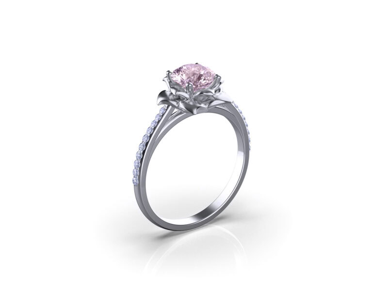 Floral morganite engagement ring hotsell